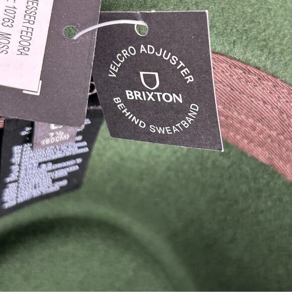 Brixton Messer Fedora Moss Green Large Optional Feather NWT - Picture 13 of 16